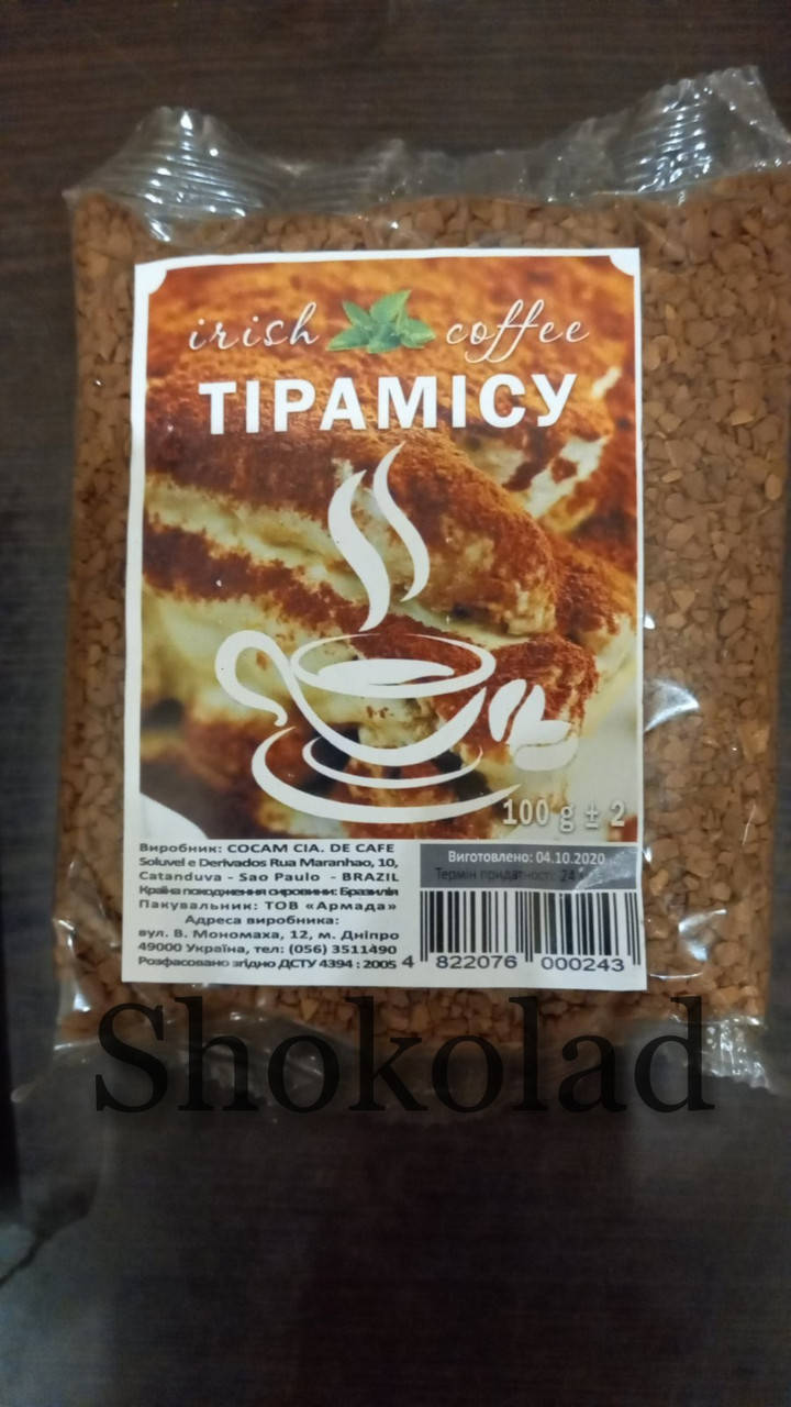 

Irish coffee тирамису, растворимый кофе 100 г