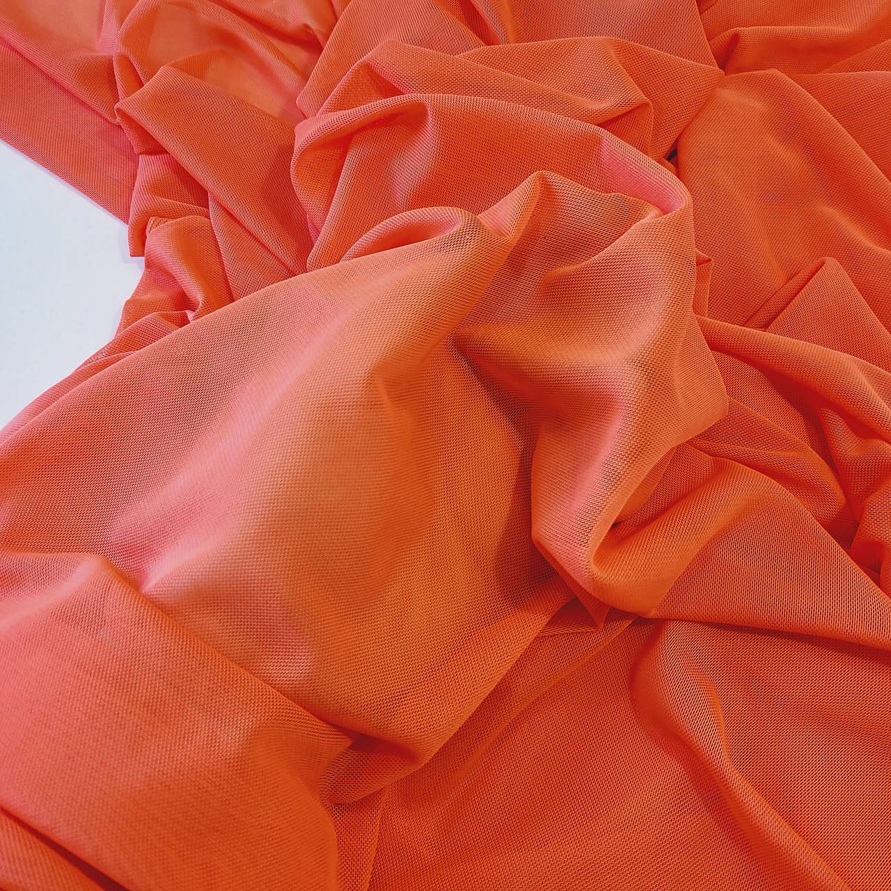 

Сетка стрейч для нижнего белья / цвет оранжевый неон / режем от 0,5 метра