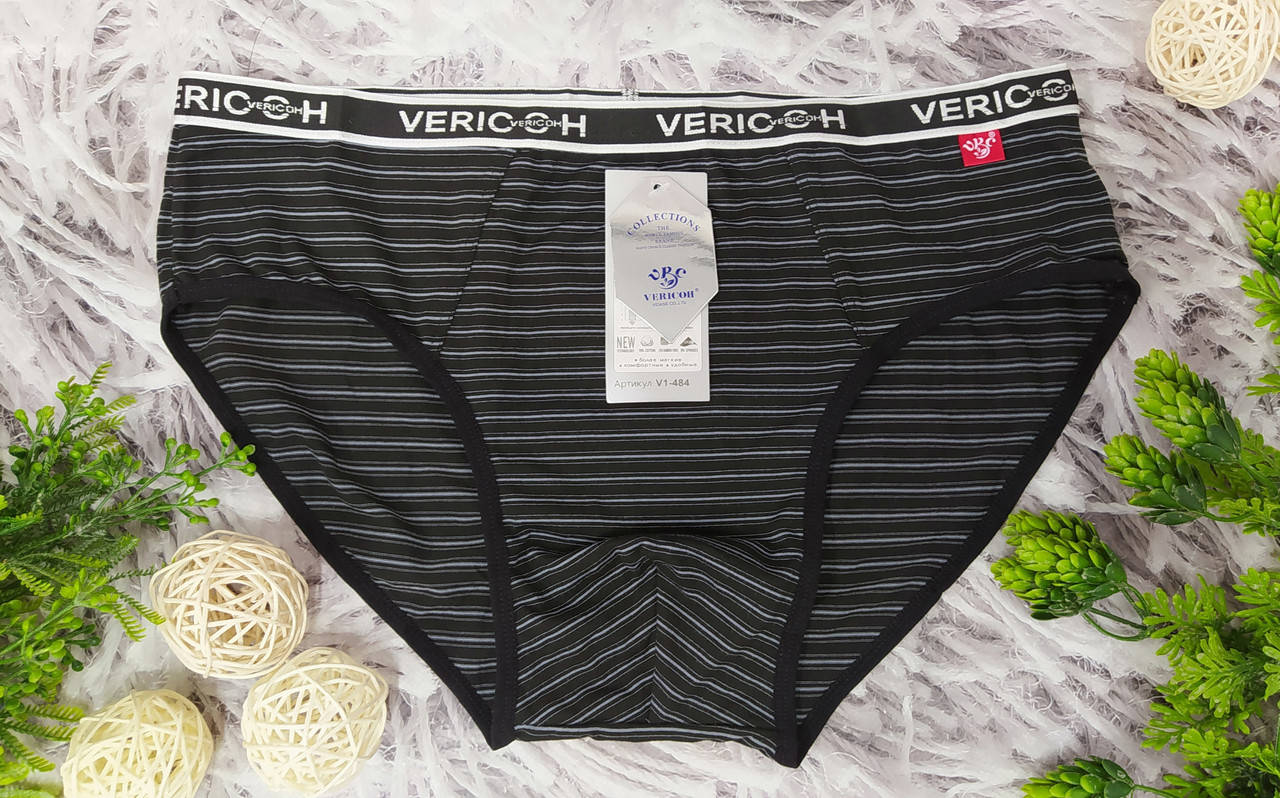 

Трусы мужские плавки р. 3XL 52-54 слипы хлопок Vericon V1-484, Разные цвета