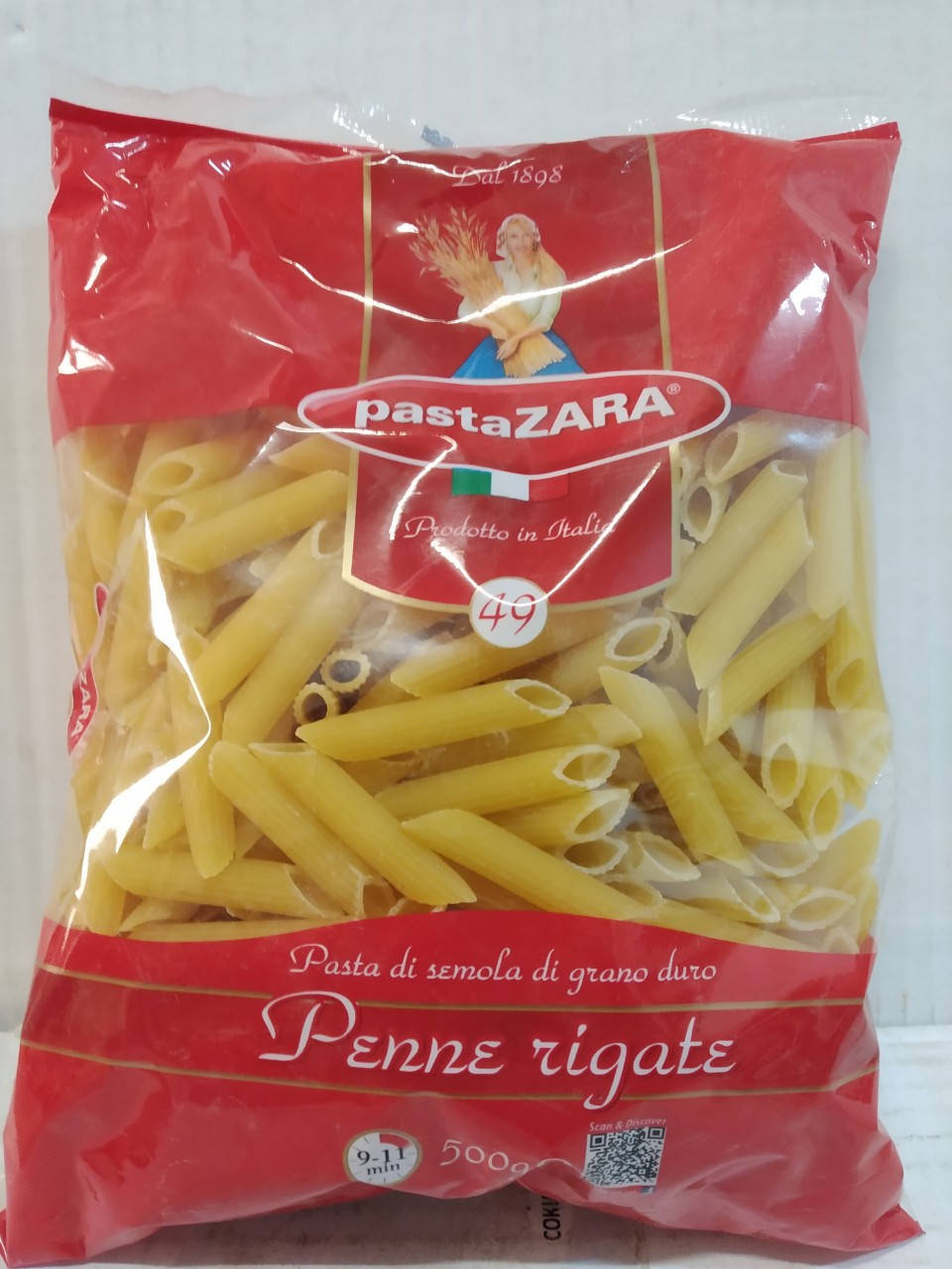 

Макароны Pasta Zara № 49 Penne Rigate перья рифленые 500г.