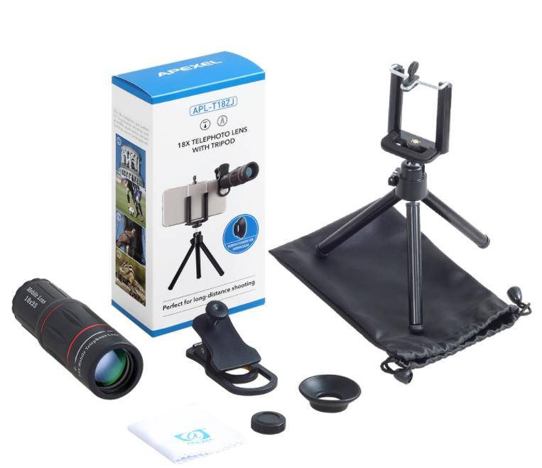 

Apexel APL-T18ZJ Deluxe Lens Clip 18x ,набор линз,объективов для телефона ,смартфона