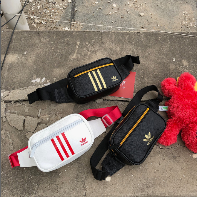 

Поясная сумка Adidas из PU кожи. Стильная, удобная в использовании бананка Adidas на каждый день, Белый