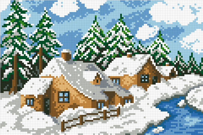 

АМВ-104. Алмазная мозаика В снежном плену. 20х30см