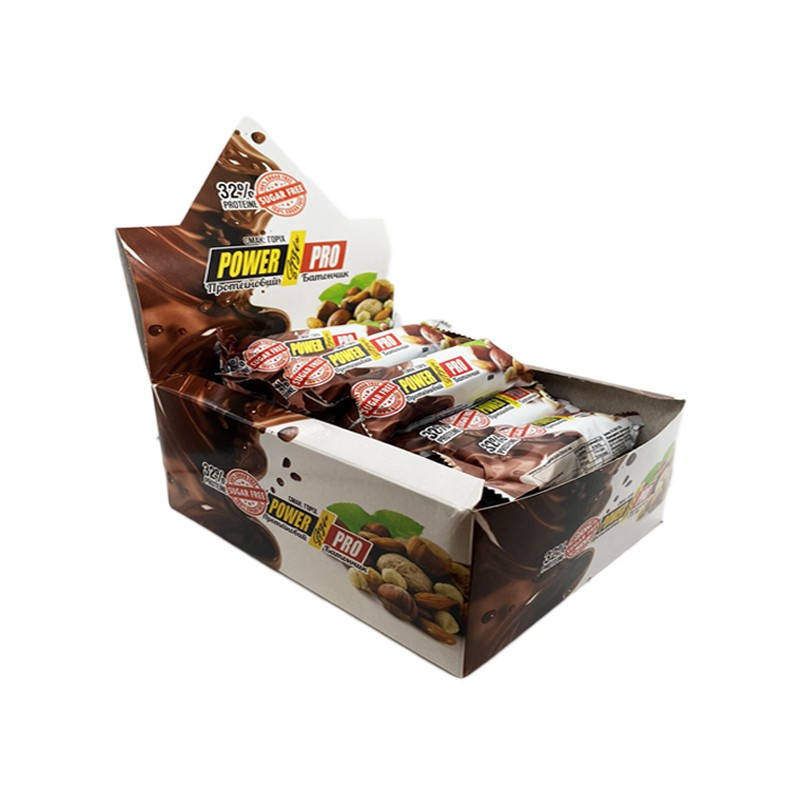 

Протеиновый батончик Power Pro Protein Bar Nutella 32% 20 x 60 грамм Фисташки