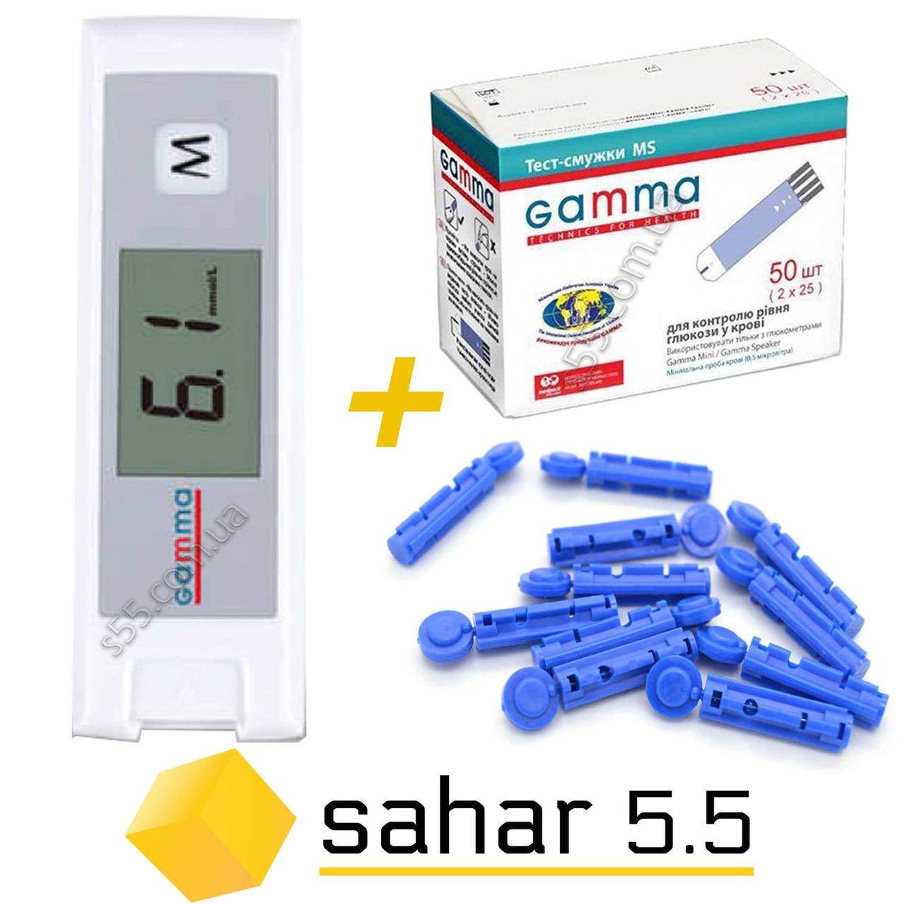 

Глюкометр Gamma Mini - Гамма Мини +50 тест-полосок и 50 ланцетов