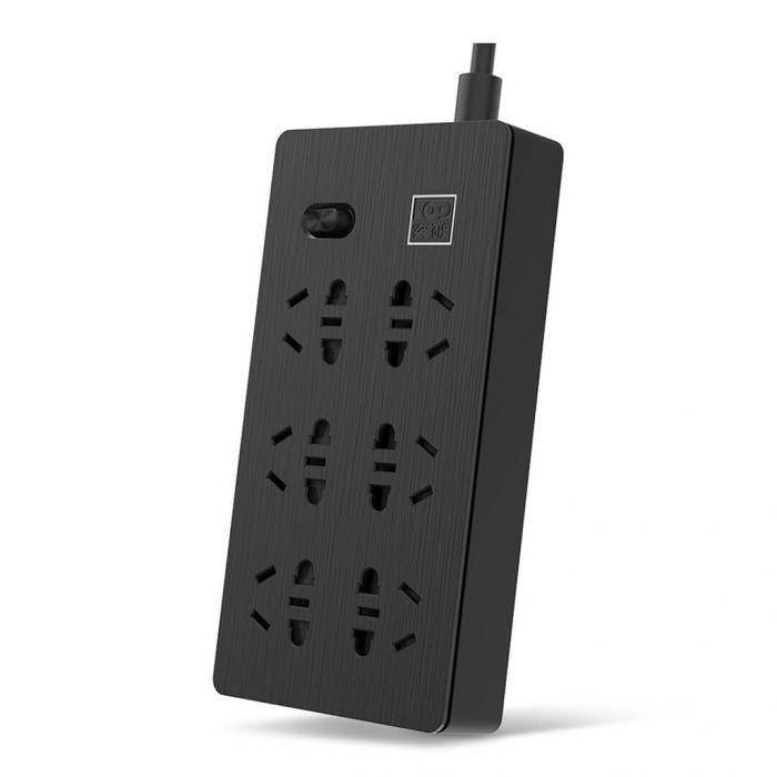 

Удлинитель Xiaomi KingMi AIGO Power Strip 6 розеток без USB 1.8м Black (TC0601) [37825]