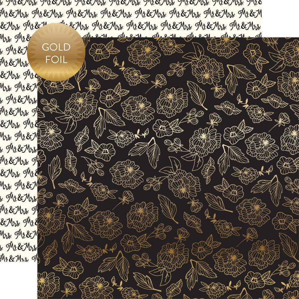 

Папір двосторонній з фольгуванням - Gold Floral - Wedding Day - Echo Park - 30x30