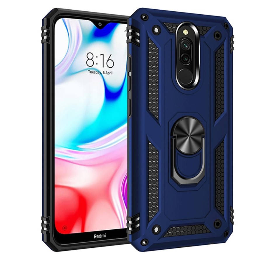 

Противоударный чехол Combo Ring для Xiaomi Redmi 8A (Разные цвета) Темно-синий