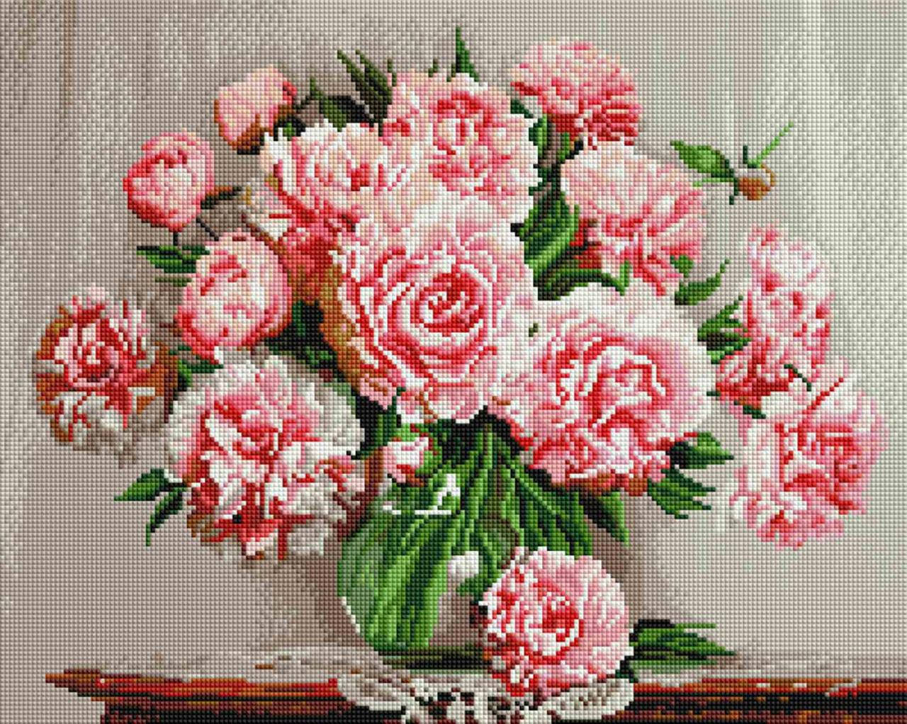 

Алмазная мозаика ColorArt 40х50 Пионы в вазе SP002