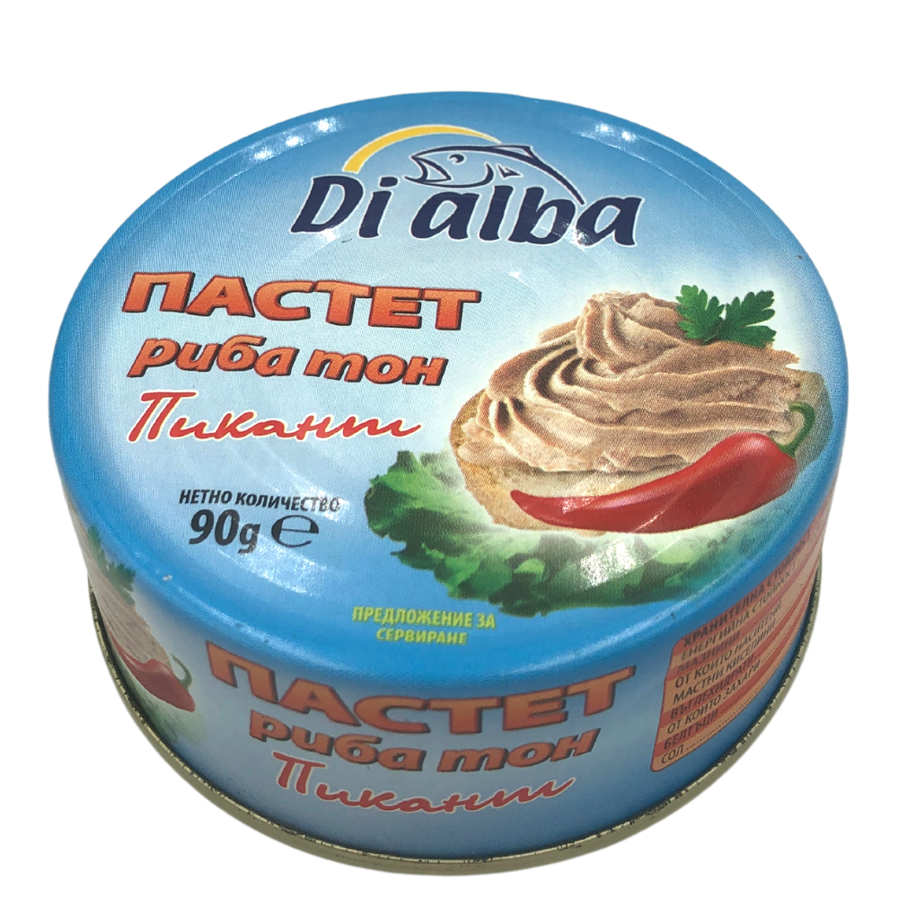 

Рыбный паштет из тунца Di alba Tuna pate 90 г, 24шт/ящ