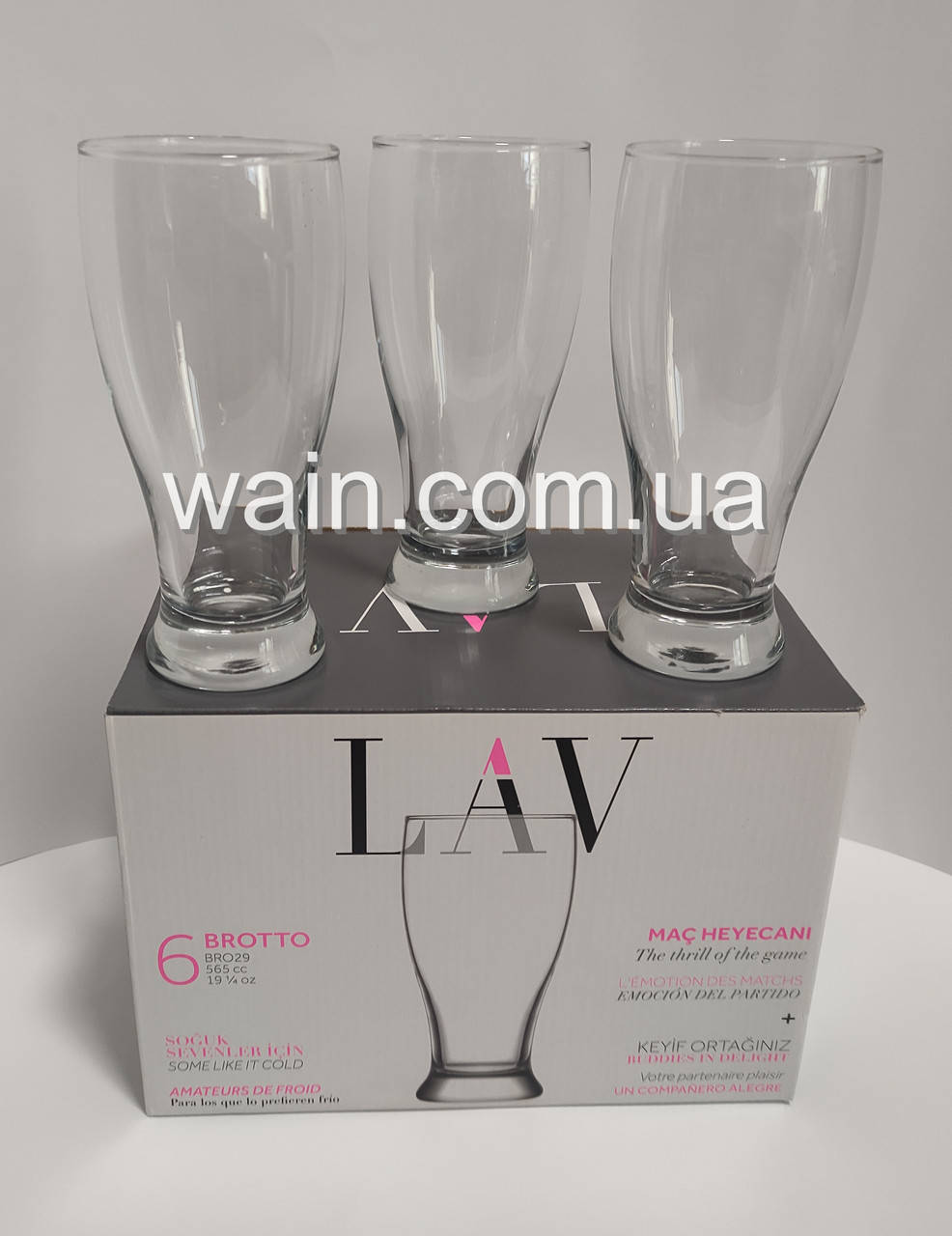 

Набор бокалов стеклянных для пива 565 мл 6 шт Brotto LAV