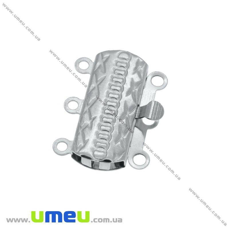 

Замок-защелка на 3 нити из нержавеющей стали, 19,5х14 мм, Темное серебро, 1 шт (STL-020462)