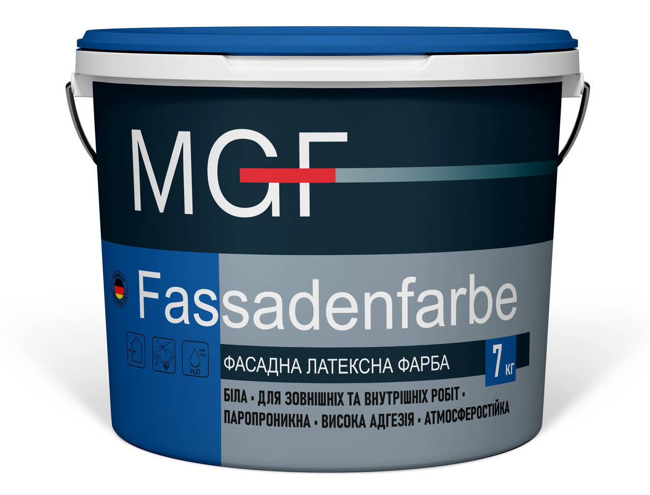 

Краска фасадная водоэмульсионная латексная MGF M90 Fassadenfarbe 7 кг, Белый