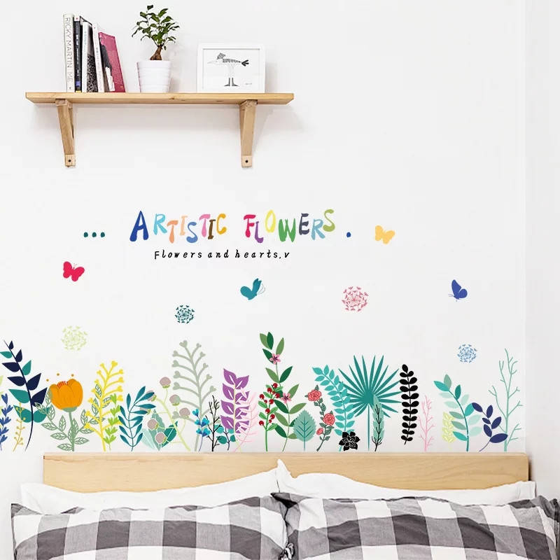 

Наклейка на стену, на шкаф, окна, наклейки цветы "красивые цветы Artistic Flowers" 46см*135см (лист 50*70см)