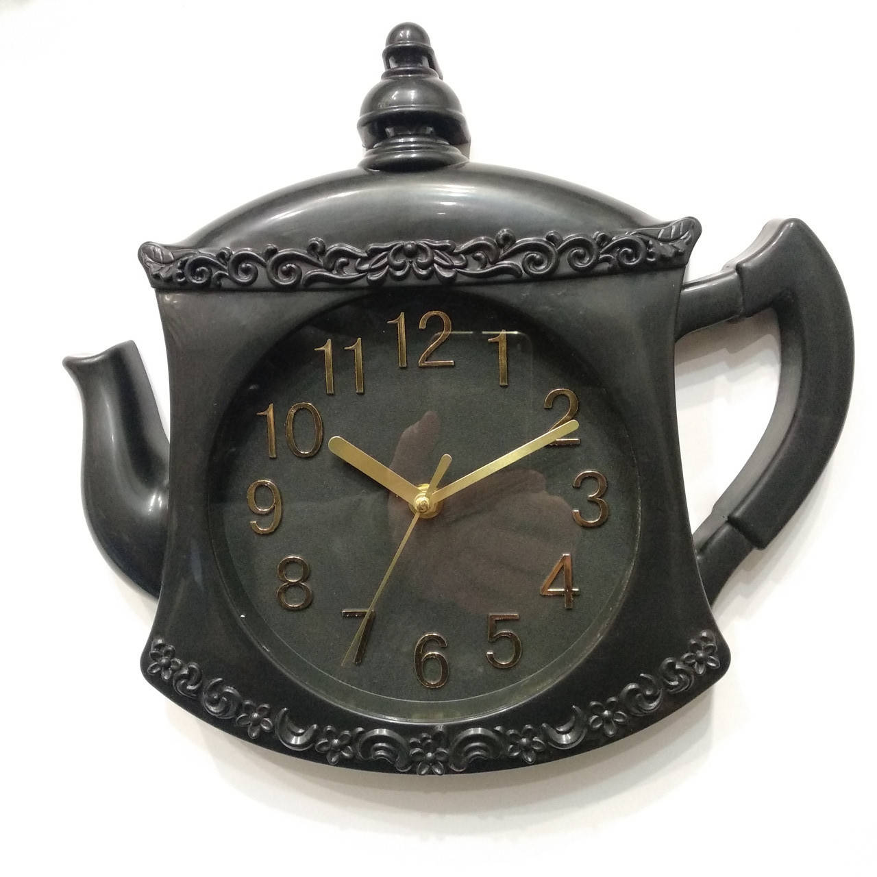 

Настенные часы на кухню "Чайник" - черный Tempo