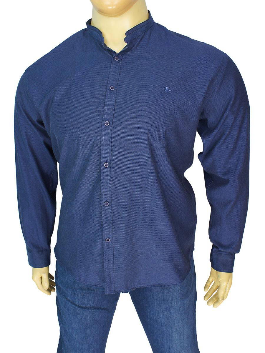 

Бавовняна чоловіча сорочка Desibel 10.089 C-36 BT комір стійка в великому розмірі, Темно-синий