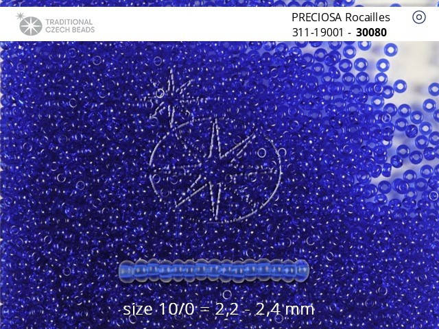

31119/30080/10 Темный сапфир прозрачный чешский бисер Preciosa 1грамм