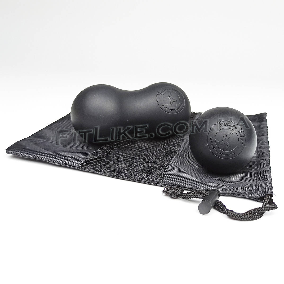 

Набор каучуковых массажных мячей Ball Massage Set 2 в 1 для миофасциального релиза Черный