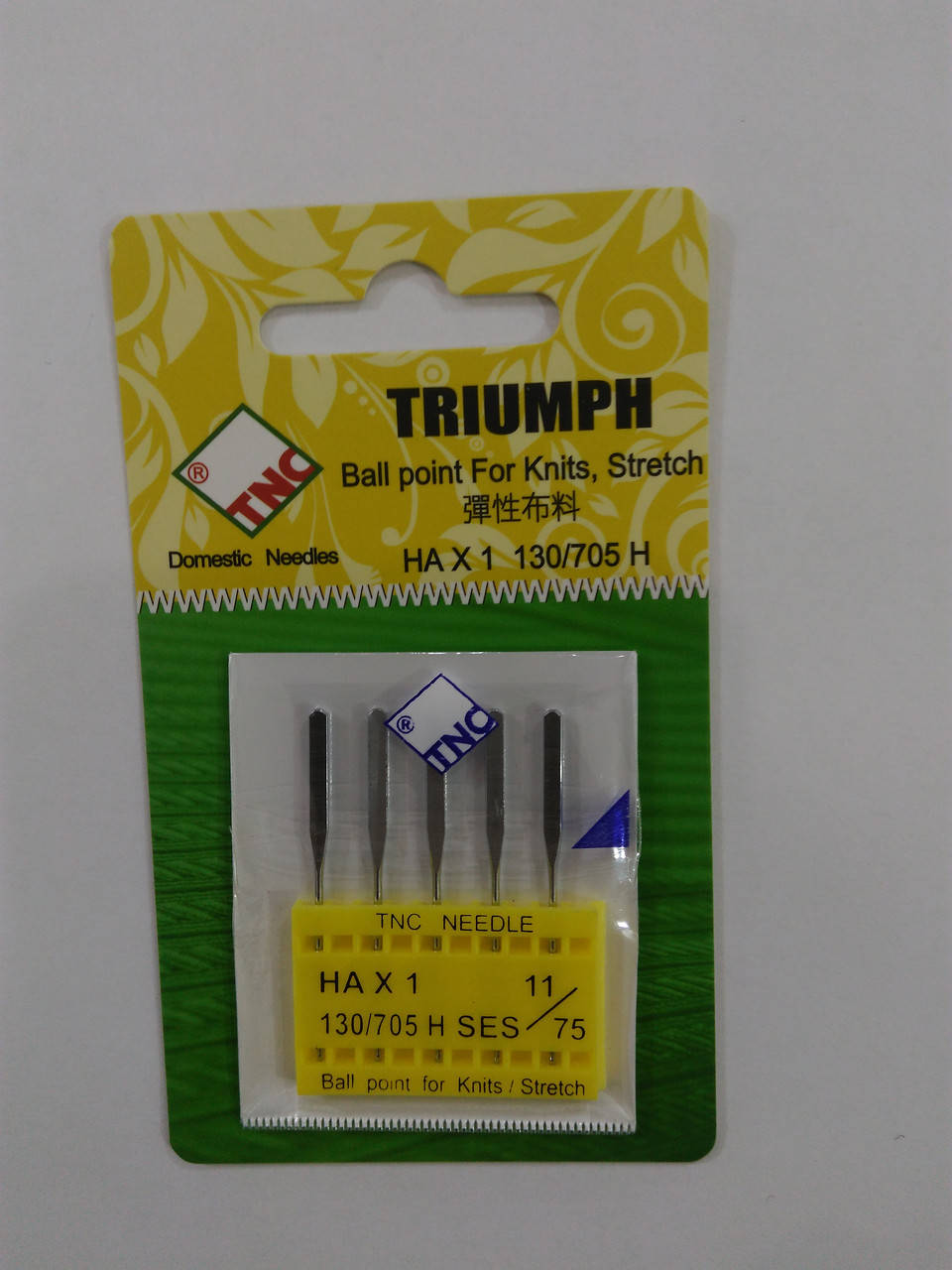 

Иглы для бытовых швейных машин 130/705H Стрейч №75 TRIUMPH (уп.5шт)