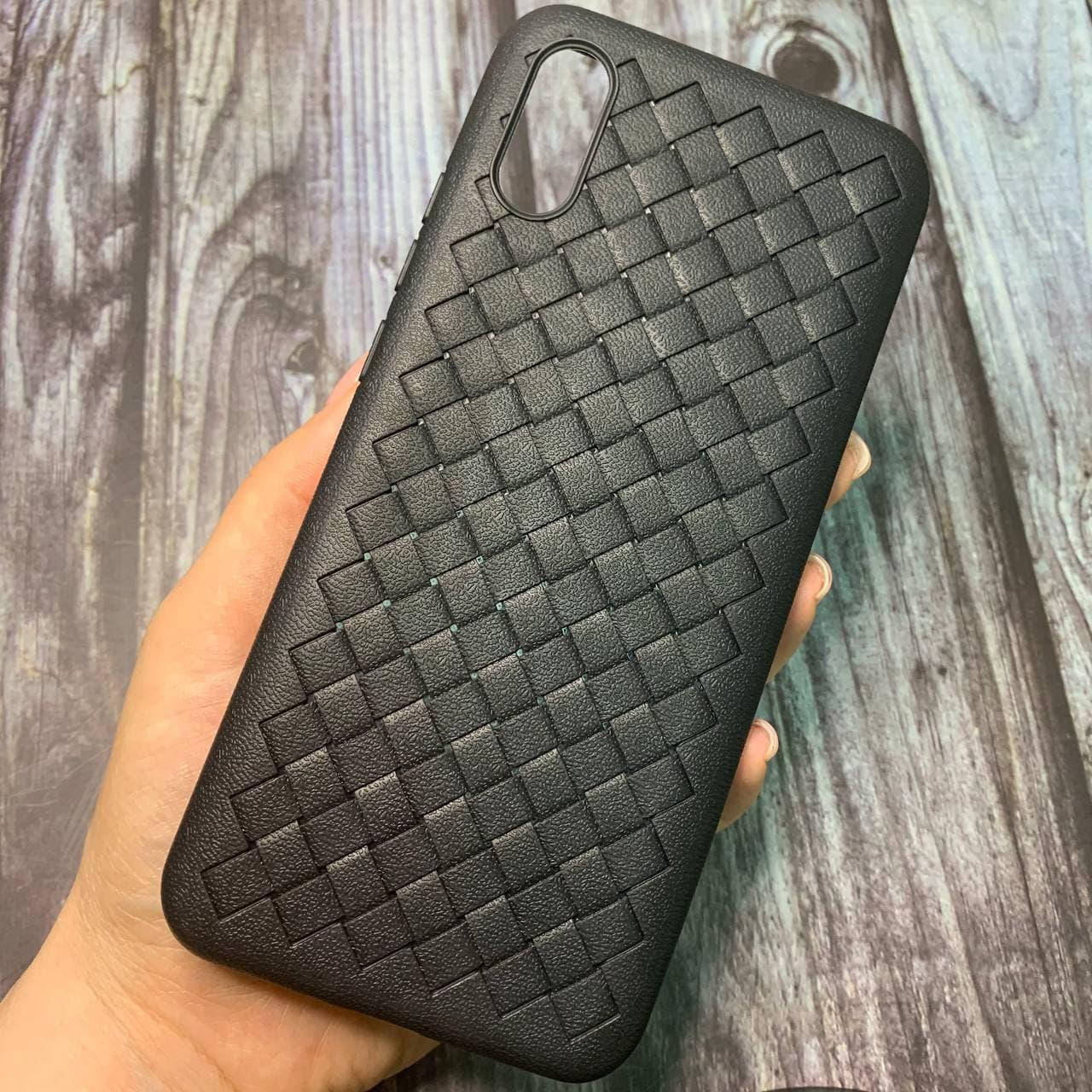 

Чехол для Xiaomi Redmi 9A тонкий плетеный силиконовый чехол на телефон сяоми редми 9а черный WVN
