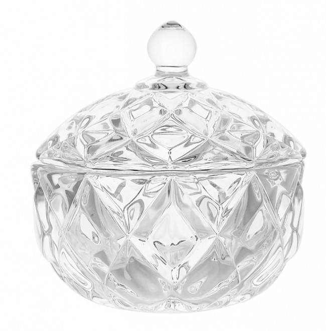 

Сахарница-конфетница под хрусталь с крышкой 10,5 см "Тетра" Helios (5448)