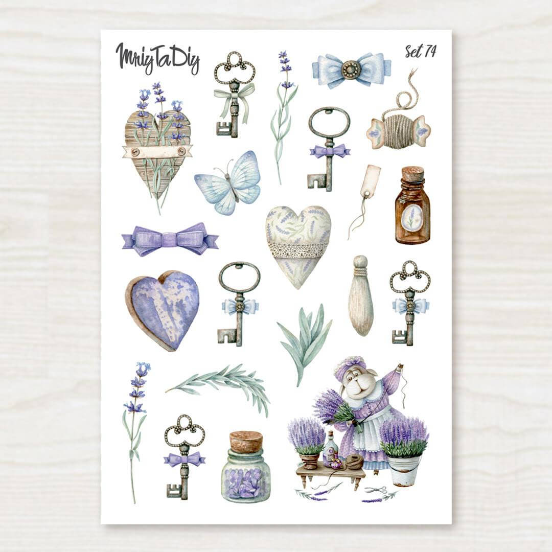 

Сет наклеек MriyTaDiy №74 Лаванда 10.5 см х 14.8 см, Белый