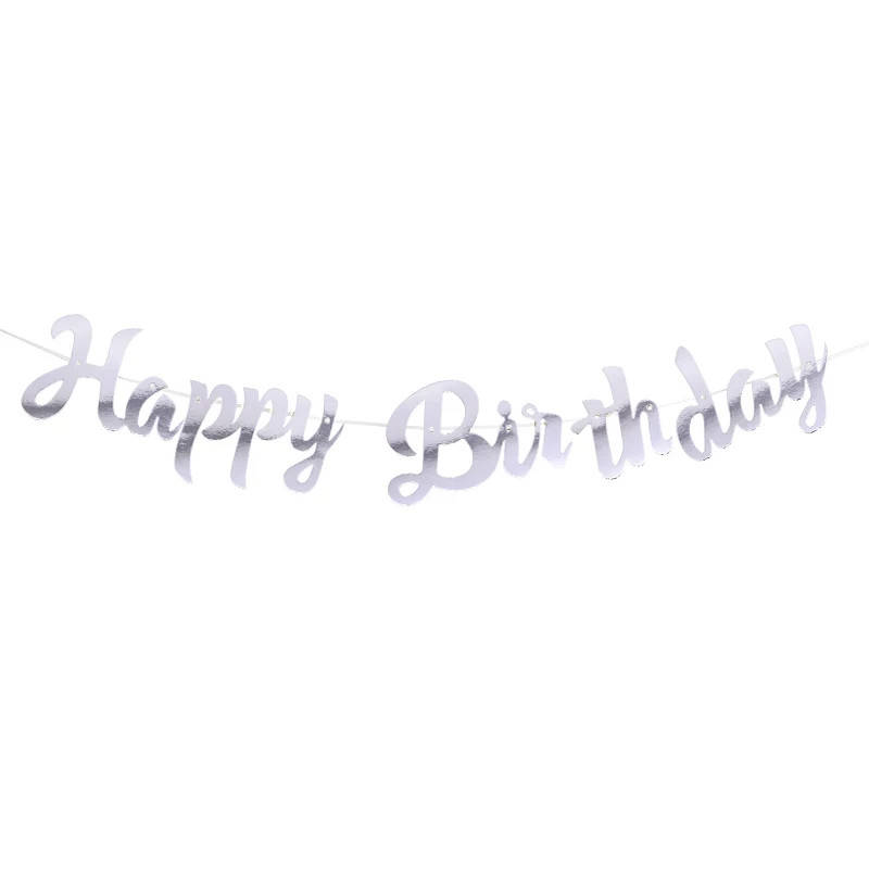 

Гирлянда прописная "Happy birthday" серебро