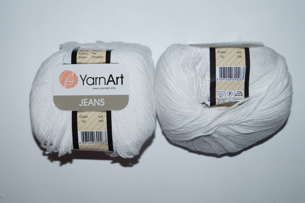 

YarnArt Jeans - 62 белоснежный