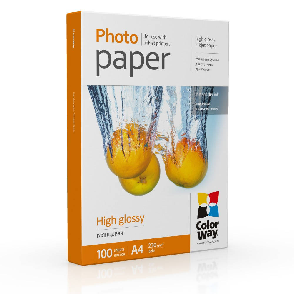 

Фотобумага глянец 230г/м, A4 (100 лист) PG230100A4 ColorWay