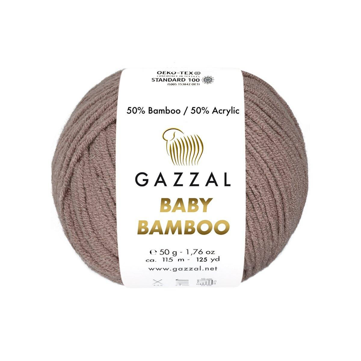 

Gazzal Baby Bamboo (Газзал Беби Бамбу) № 95241 кофе с молоком (Пряжа бамбук, нитки для вязания)