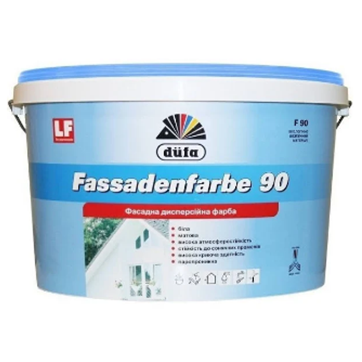 

Фасадная краска Fassadenfarbe F90 Dufa матовая 14кг, Белый