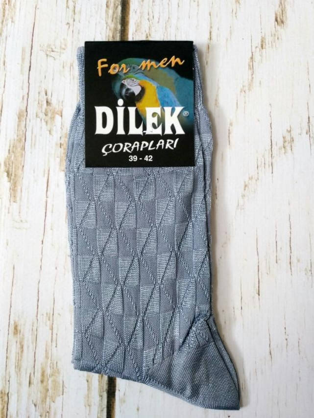 

Высокие мужские носки шелковые серые Dilek