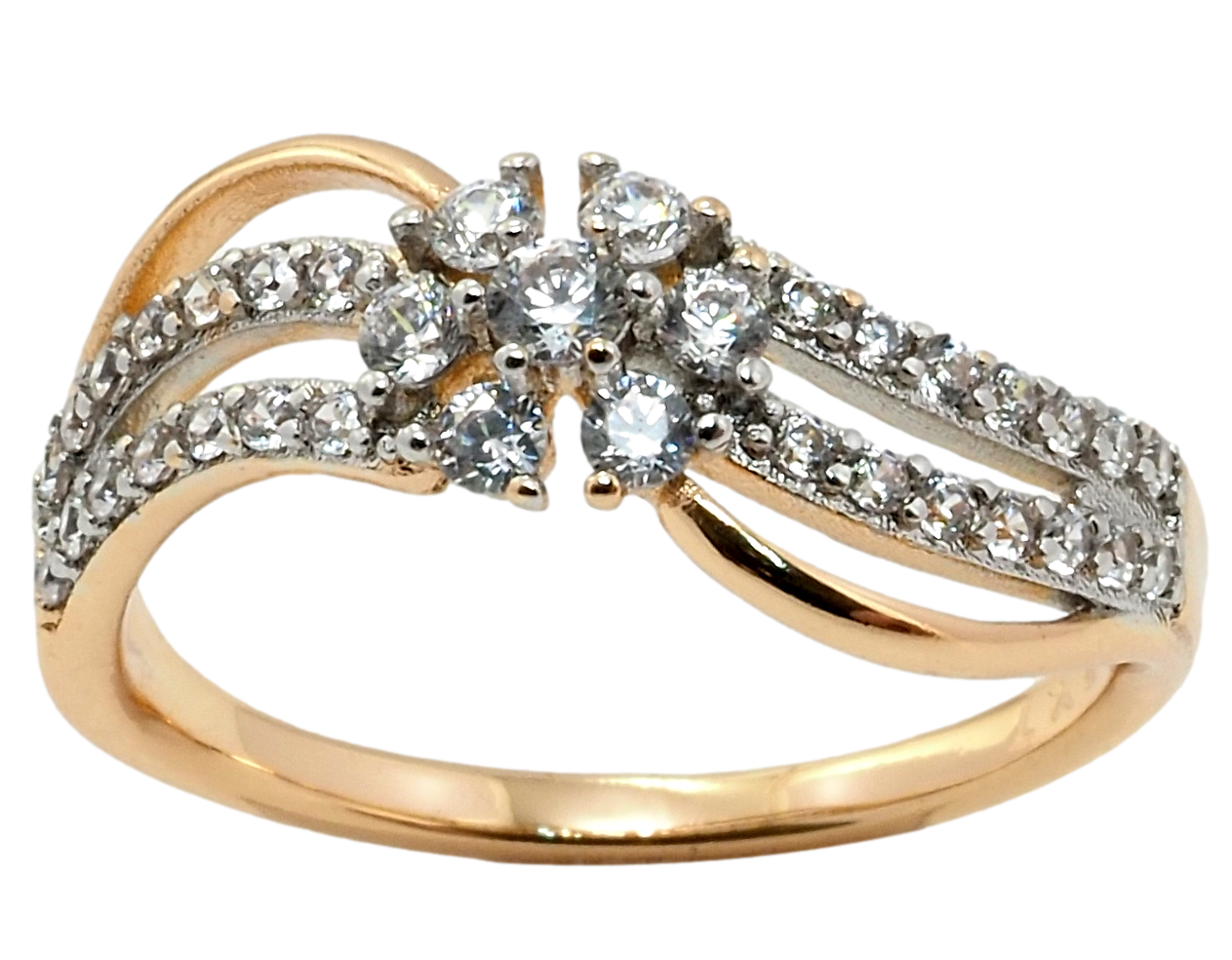 

Кольцо Xuping Позолота 18K + Родий "Кристальный цветок" р.16,17,17.5,18.5,19.5,20