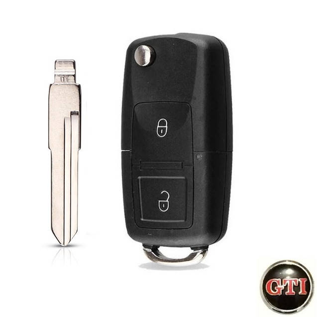 

Выкидной ключ Фольксваген Гольф 2 3 Венто (2 кнопки/Жало HU49/Лого VW GTI)