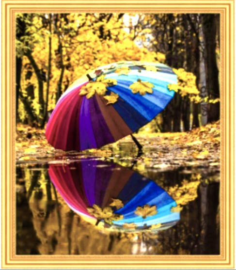 

50*40см Зонт на осенней тропе, алмазная живопись, полная выкладка