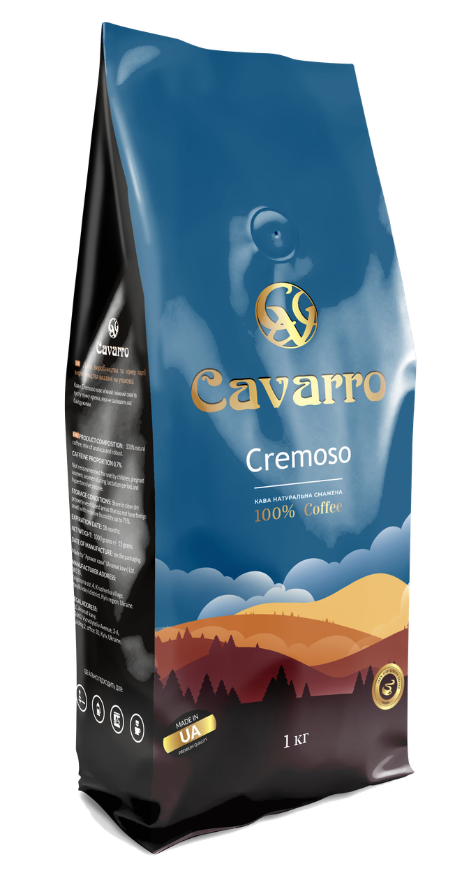 

Кофе в зернах Cavarro Cremoso 1кг