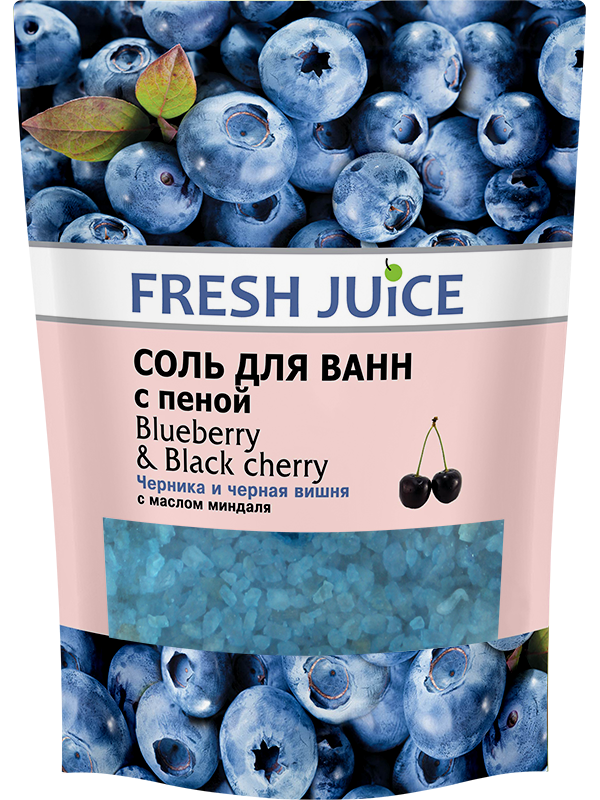 

Соль для ванн с пеной Черника и черная вишня дой-пак 500 мл Fresh Juice