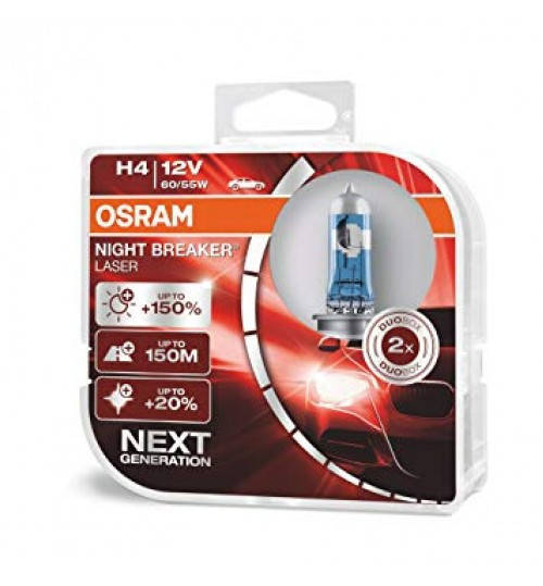 

Автомобильные лампы OSRAM 12V H4 60/55W +150% Night Breaker LASER NG (64193 NL-ВОХ)