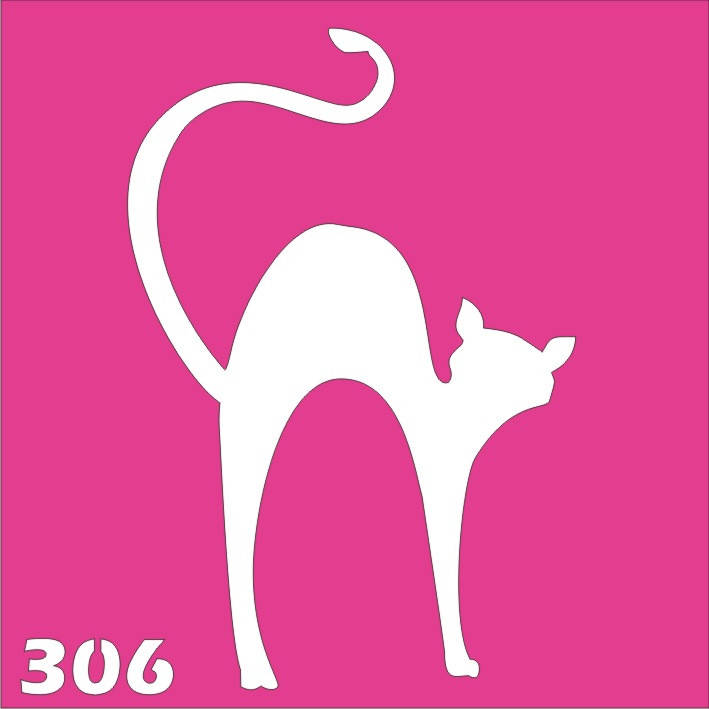 

Трафарет кошка коровка для био-тату хной, блеск тату Boni Kasel № 306