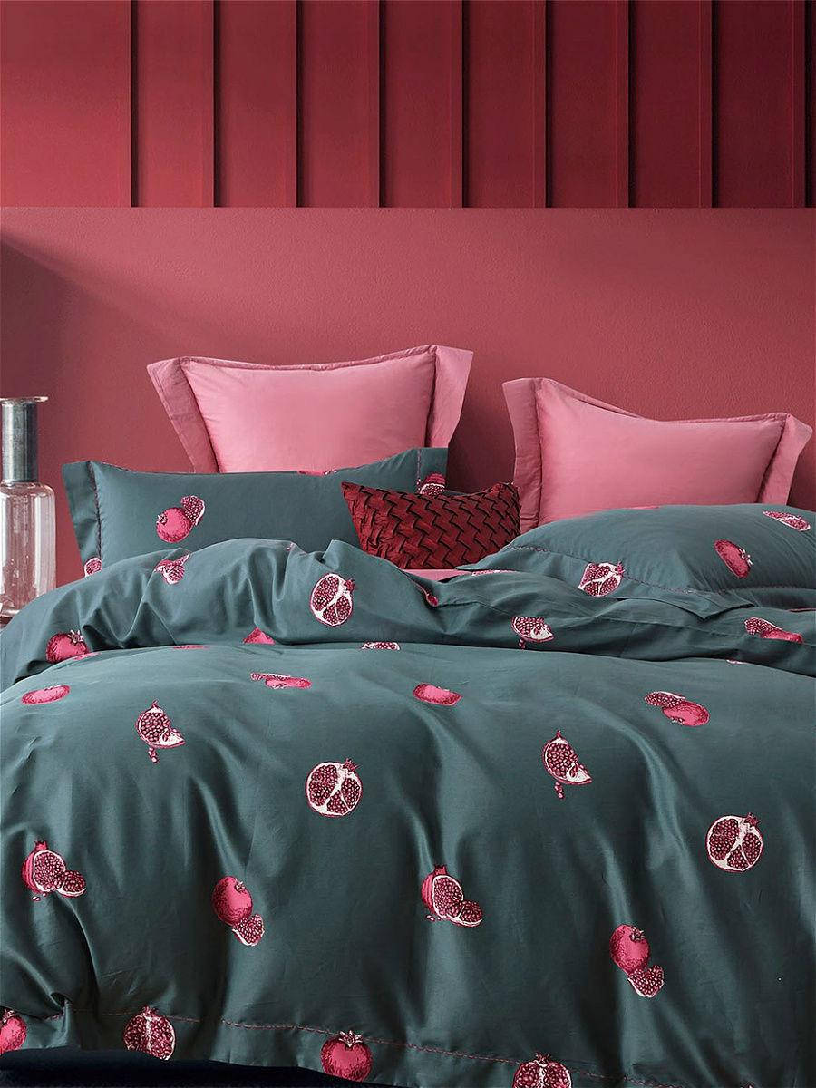 

Постельное белье Кот Муркот Гранат Двухспальный Зеленый с розовым