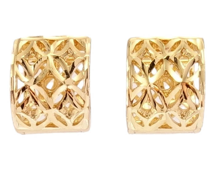 

Серьги Xuping Позолота 18K колечки "Широкие с Вырезами Ажурный Узор"