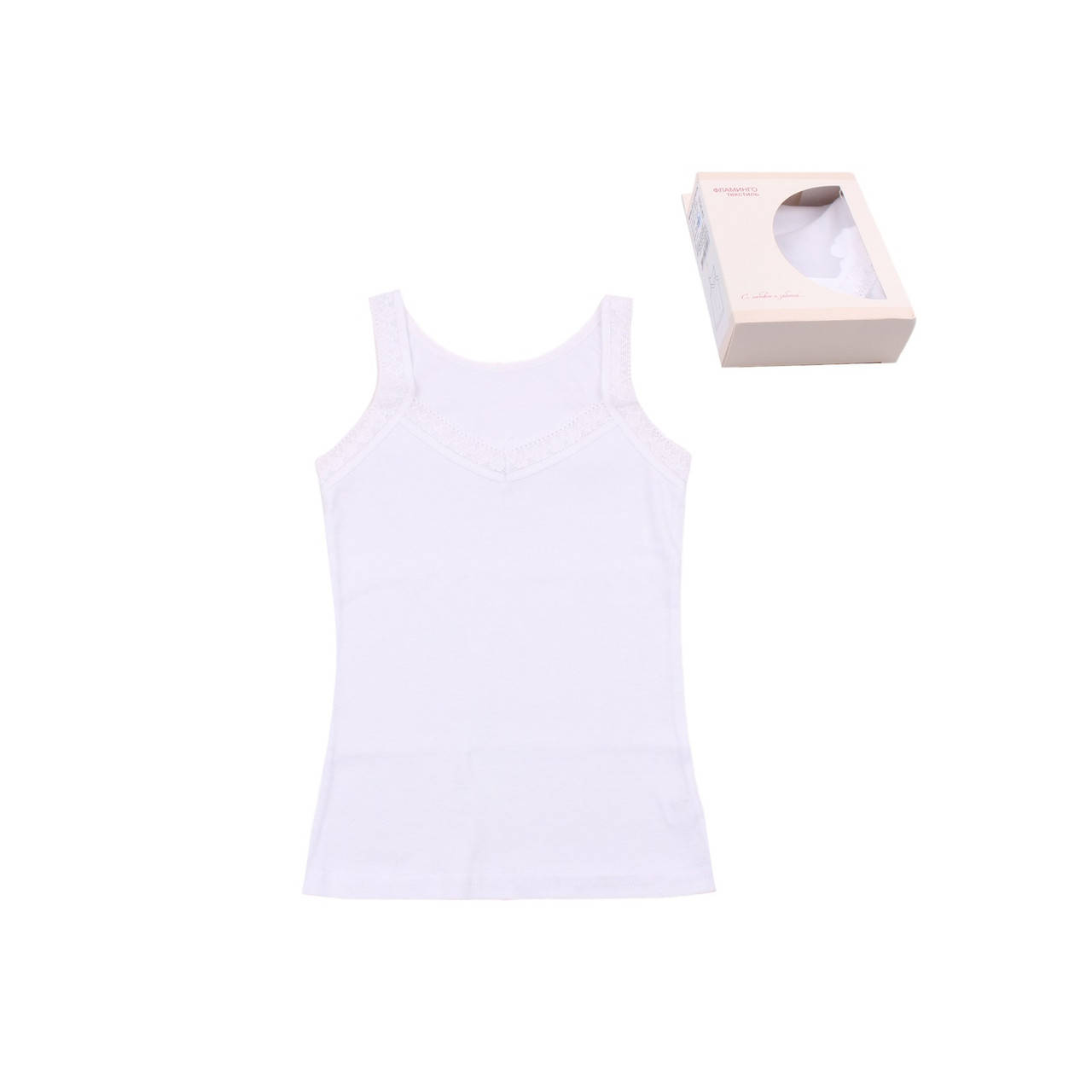 

Майка для девочек Фламинго, Белый