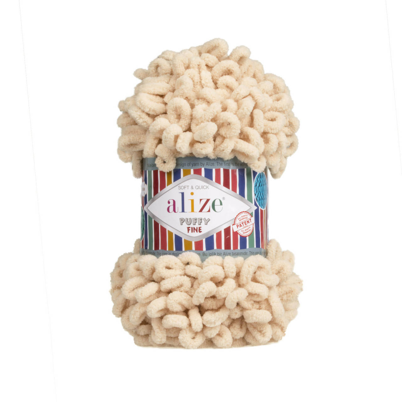 

Пряжа Alize Puffy Fine 310 медовый (Пуффи Файн Ализе) для вязания без спиц руками