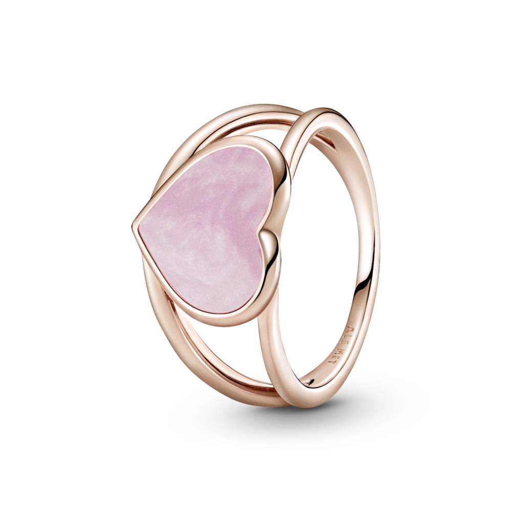 

Серебряное кольцо Pandora Rose "Розовое сердце с завитком" 189263C01 58