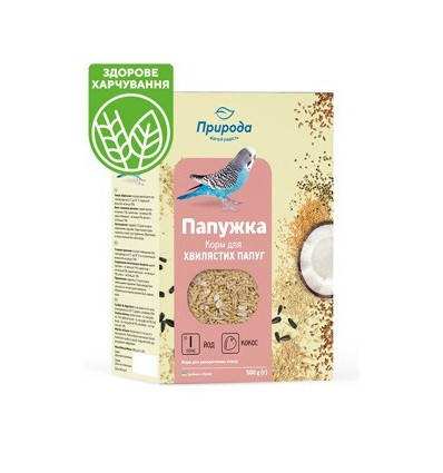 

Корм Папужка Йод + кокос для волнистых попугаев 500г Природа