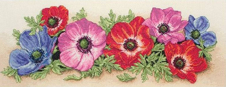 

"Spray Of Anemones /Россыпь анемонов" Anchor. Набор для вышивания (PCE733)