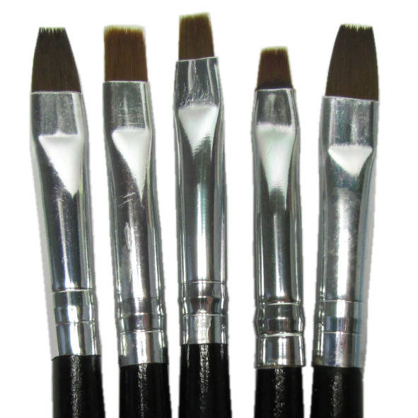 

Набор Кистей Прямых для Гелевого Наращивания Ногтей с Черной Ручкой, 5 шт, Наращивание Ногтей Гелем