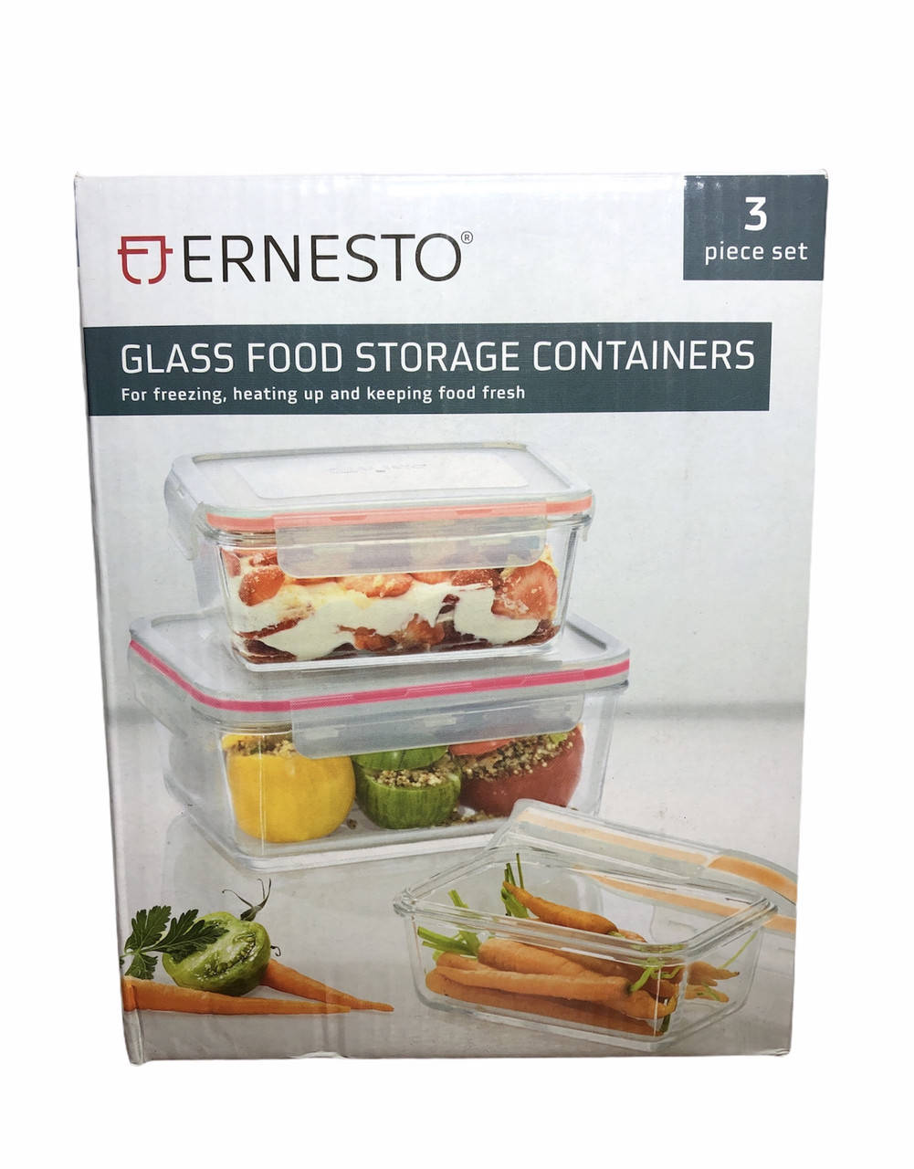 

Набор стеклянных контейнеров для хранения продуктов Ernesto 3 шт., Прозрачный