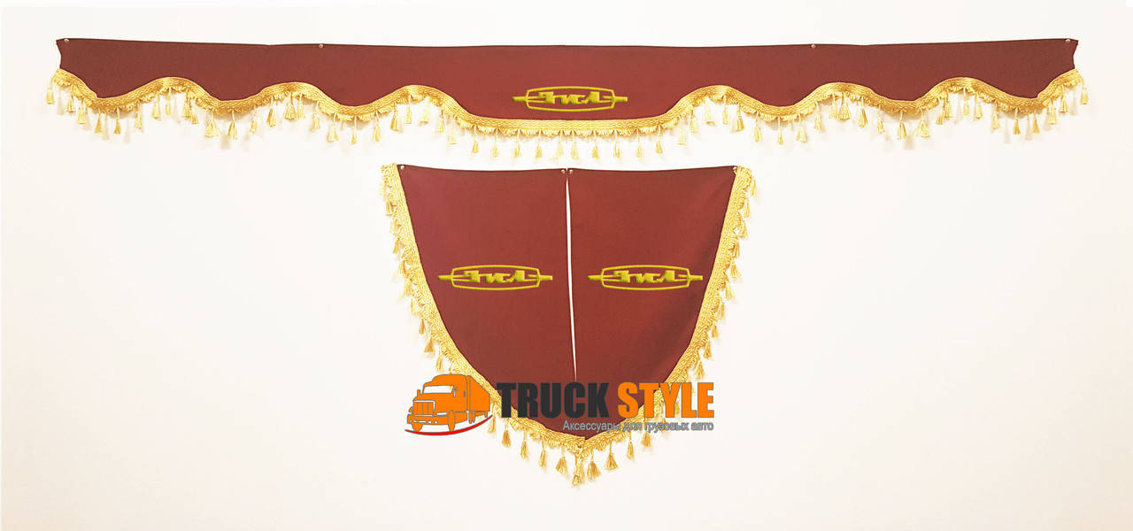 

Ламбрекен на лобовое скло + 2 угокли Zil Зил ( ламбрекены, шторы в кабину)