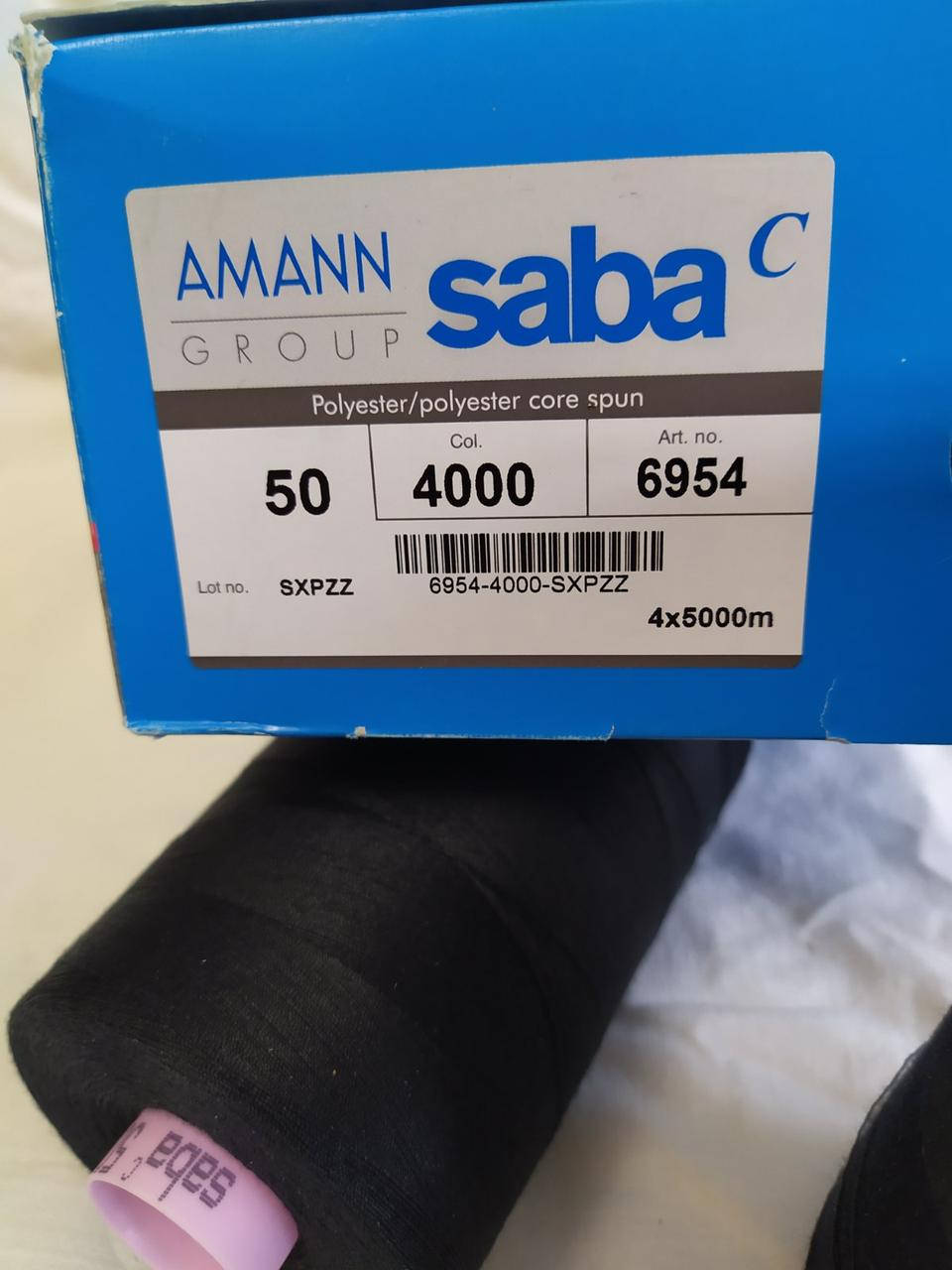 

Нитки армир. AMANN Saba C №50 5000м (цв4000) черный